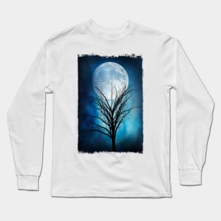 Moon And Tree Illustration Long Sleeve T-Shirt
